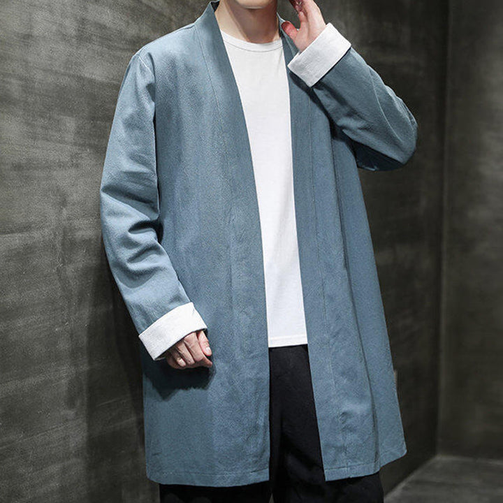 Veste kimono vintage en coton et lin pour homme, style zen, style printemps, Buddha Stones - image 20