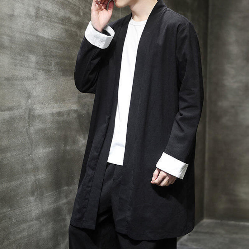 Veste kimono vintage en coton et lin pour homme, style zen, style printemps, Buddha Stones - image 12