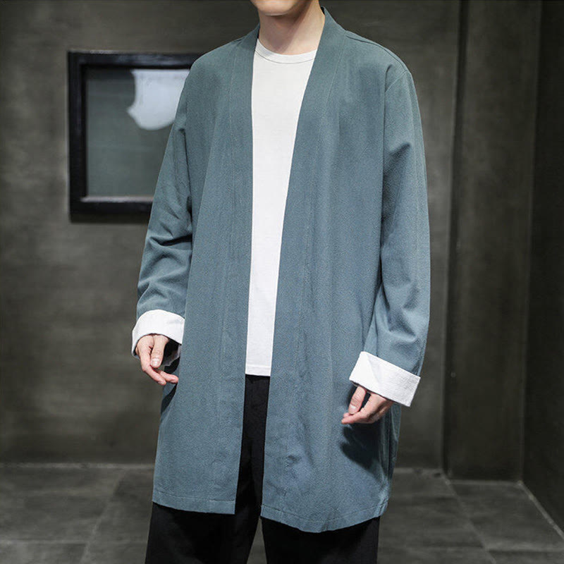 Veste kimono vintage en coton et lin pour homme, style zen, style printemps, Buddha Stones - image 17