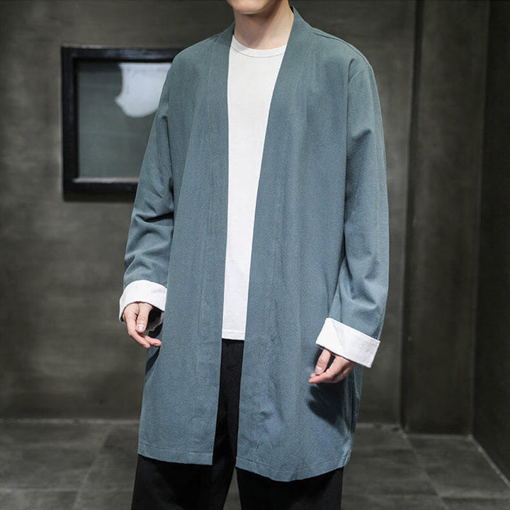 Veste kimono vintage en coton et lin pour homme, style zen, style printemps, Buddha Stones - image 17