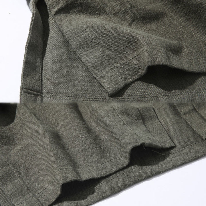 Veste kimono à manches longues pour homme, motif simple et uni, en coton et lin, avec Buddha Stones - image 9