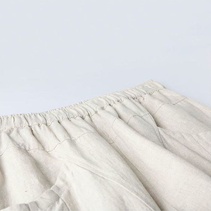 Pantalon sarouel décontracté taille haute en coton avec poches pour femme, motif Buddha Stones, longueur 7-8 - image 3