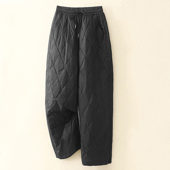 Pantalon décontracté taille haute en coton avec cordon de serrage et poches pour femme Motif Buddha Stones - Noir - US8-10，UK/AU12-14，EU40-42 (2XL) - image 5