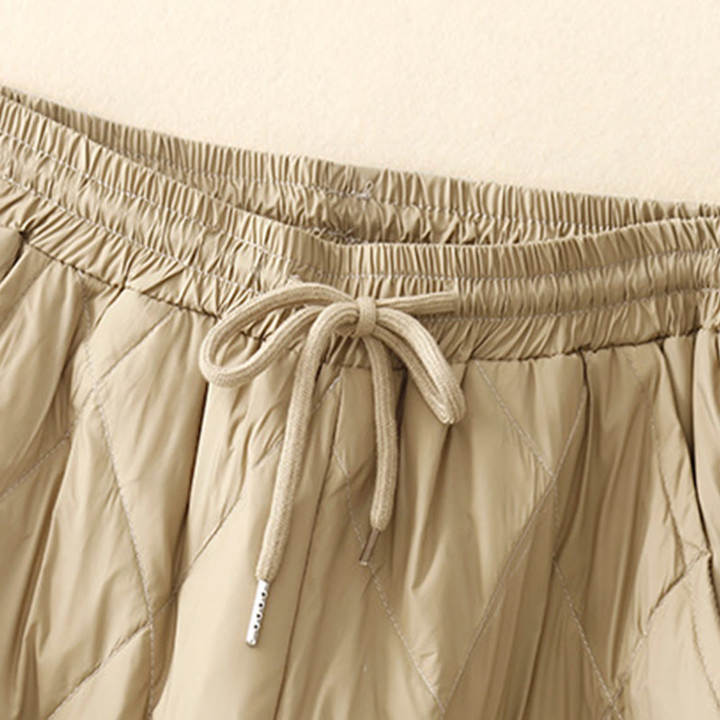 Pantalon décontracté taille haute en coton avec cordon de serrage et poches pour femme Motif Buddha Stones - image 1