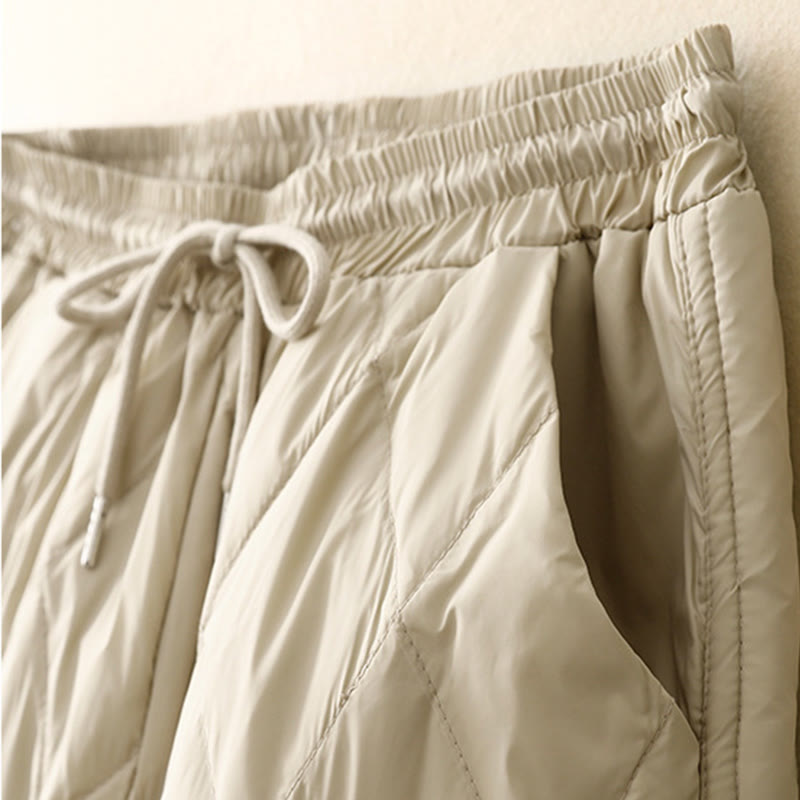 Pantalon décontracté taille haute en coton avec cordon de serrage et poches pour femme Motif Buddha Stones - image 10