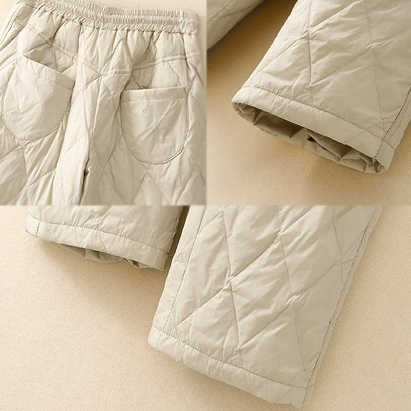 Pantalon décontracté taille haute en coton avec cordon de serrage et poches pour femme Motif Buddha Stones - image 14