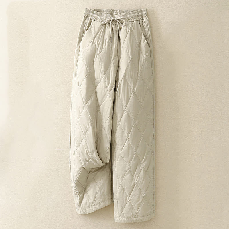 Pantalon décontracté taille haute en coton avec cordon de serrage et poches pour femme Motif Buddha Stones - Beige - US8-10，UK/AU12-14，EU40-42 (2XL) - image 7