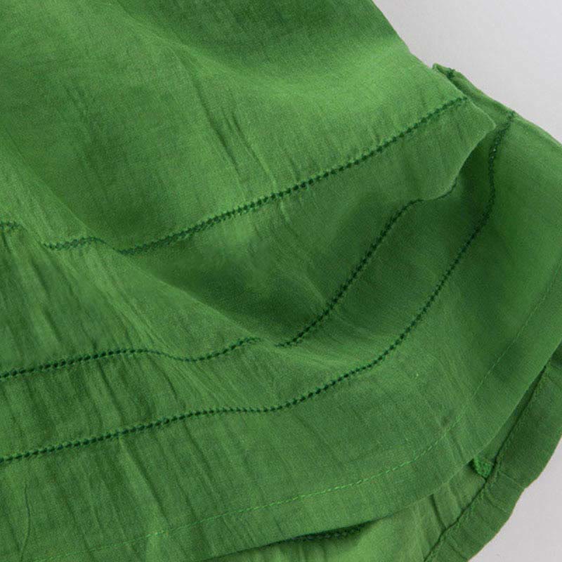 Robe mi-longue d'été en coton à col en V et manches mi-longues avec Buddha Stones - image 3