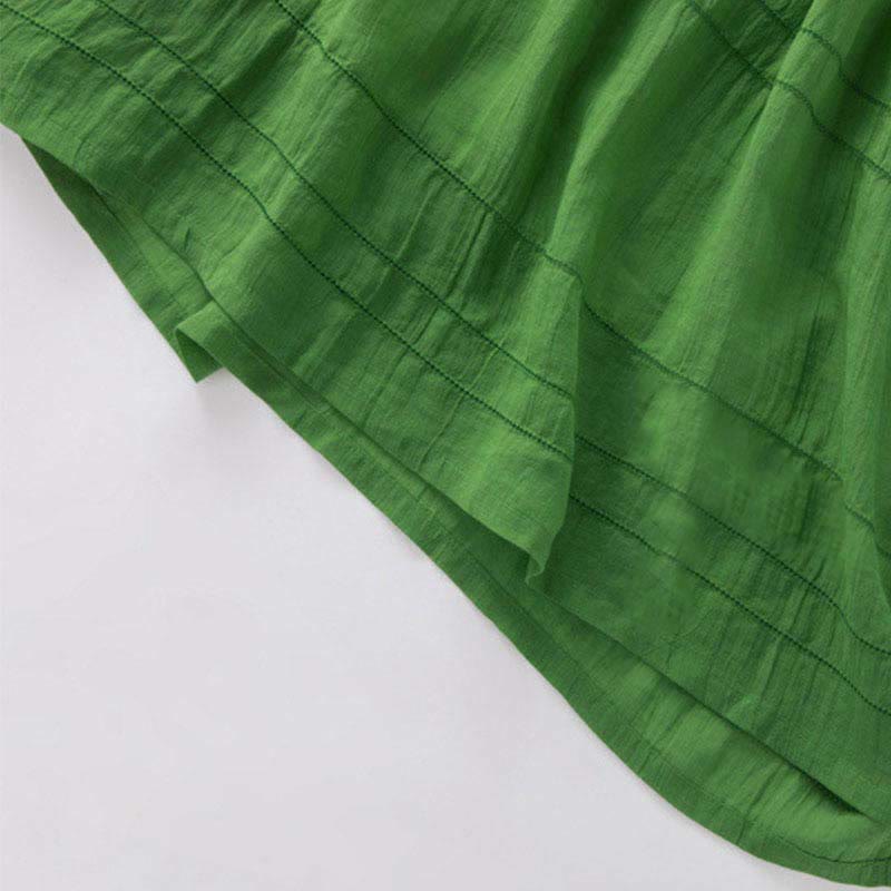 Robe mi-longue d'été en coton à col en V et manches mi-longues avec Buddha Stones - image 6