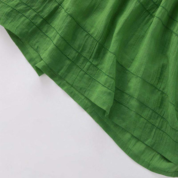 Robe mi-longue d'été en coton à col en V et manches mi-longues avec Buddha Stones - image 6