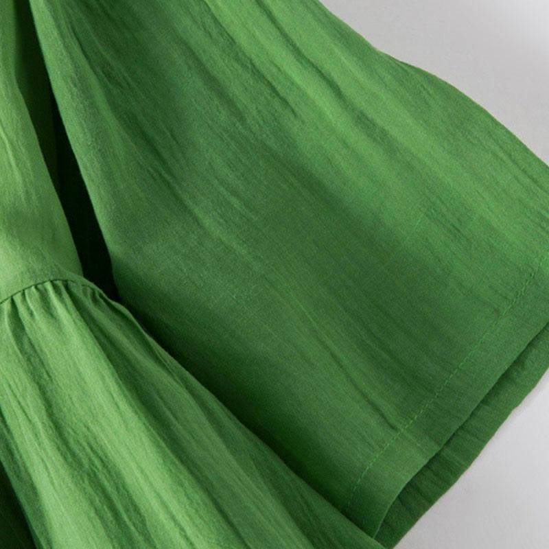 Robe mi-longue d'été en coton à col en V et manches mi-longues avec Buddha Stones - image 11