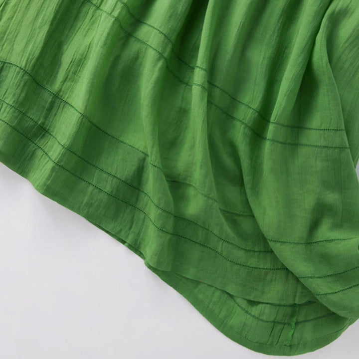 Robe mi-longue d'été en coton à col en V et manches mi-longues avec Buddha Stones - image 13