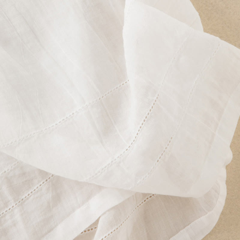 Robe mi-longue d'été en coton à col en V et manches mi-longues avec Buddha Stones - image 36