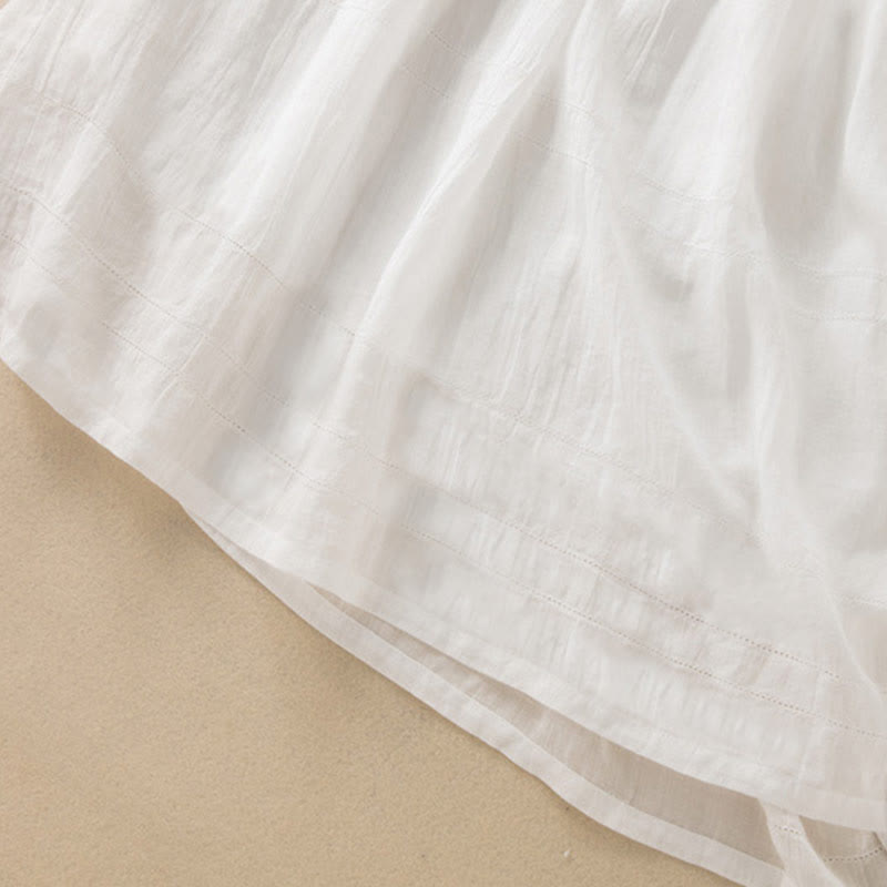 Robe mi-longue d'été en coton à col en V et manches mi-longues avec Buddha Stones - image 26