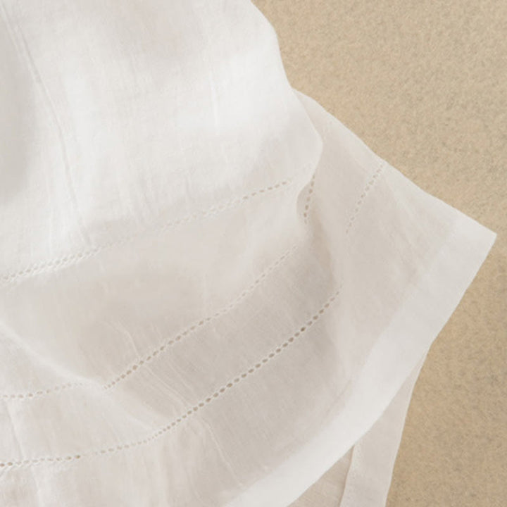 Robe mi-longue d'été en coton à col en V et manches mi-longues avec Buddha Stones - image 32