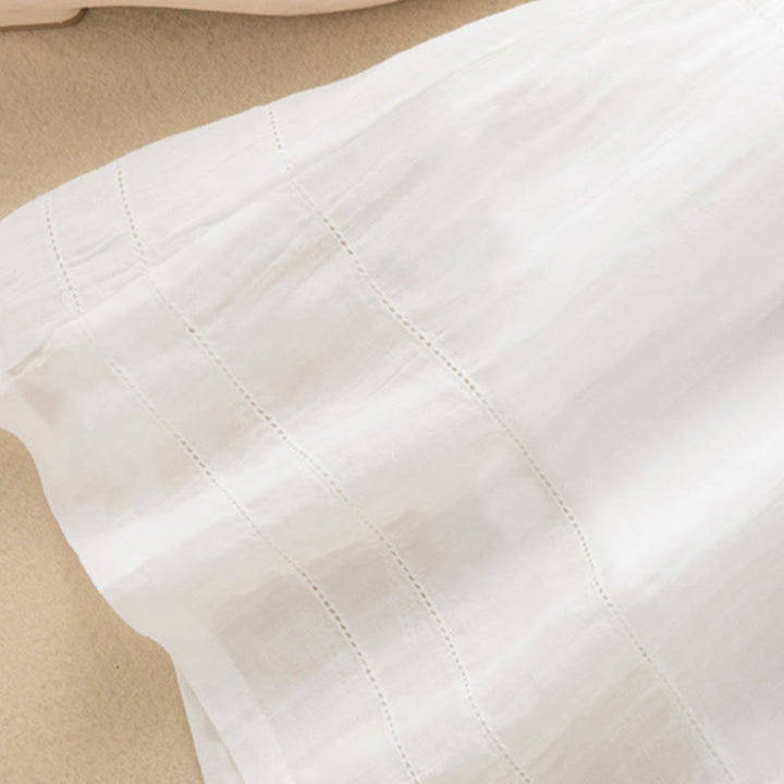 Robe mi-longue d'été en coton à col en V et manches mi-longues avec Buddha Stones - image 30