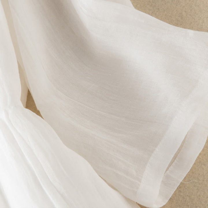 Robe mi-longue d'été en coton à col en V et manches mi-longues avec Buddha Stones - image 34