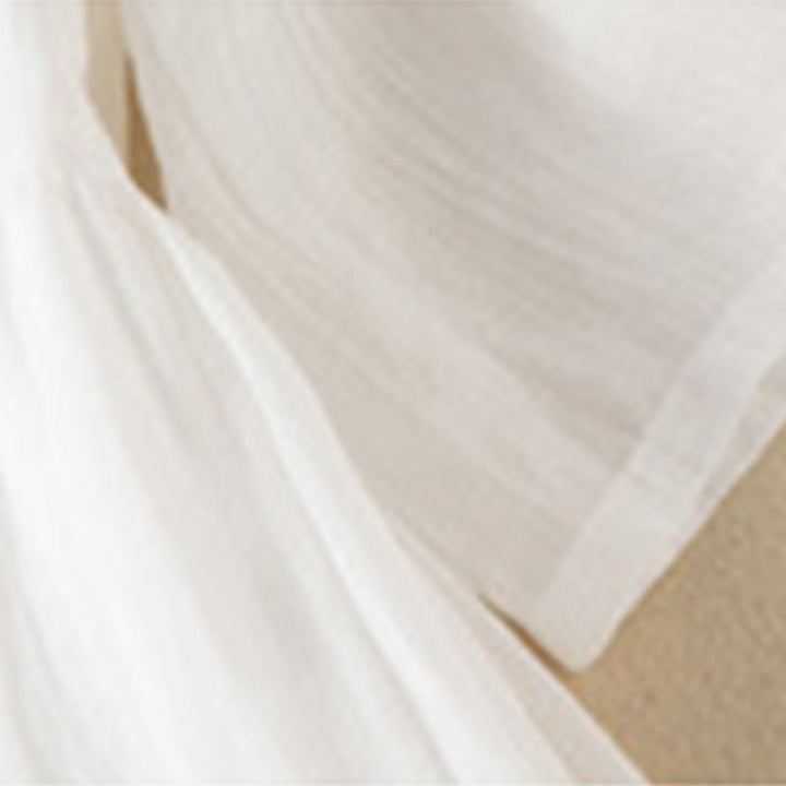 Robe mi-longue d'été en coton à col en V et manches mi-longues avec Buddha Stones - image 20