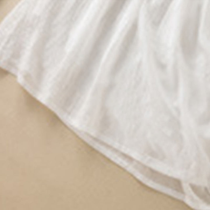 Robe mi-longue d'été en coton à col en V et manches mi-longues avec Buddha Stones - image 27