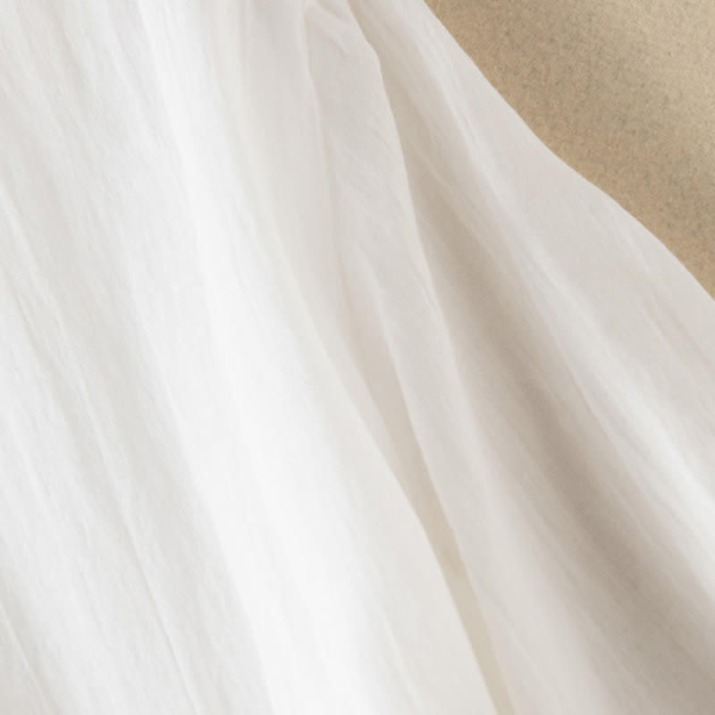 Robe mi-longue d'été en coton à col en V et manches mi-longues avec Buddha Stones - image 33