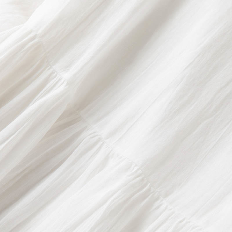 Robe mi-longue d'été en coton à col en V et manches mi-longues avec Buddha Stones - image 21