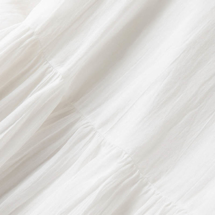 Robe mi-longue d'été en coton à col en V et manches mi-longues avec Buddha Stones - image 21