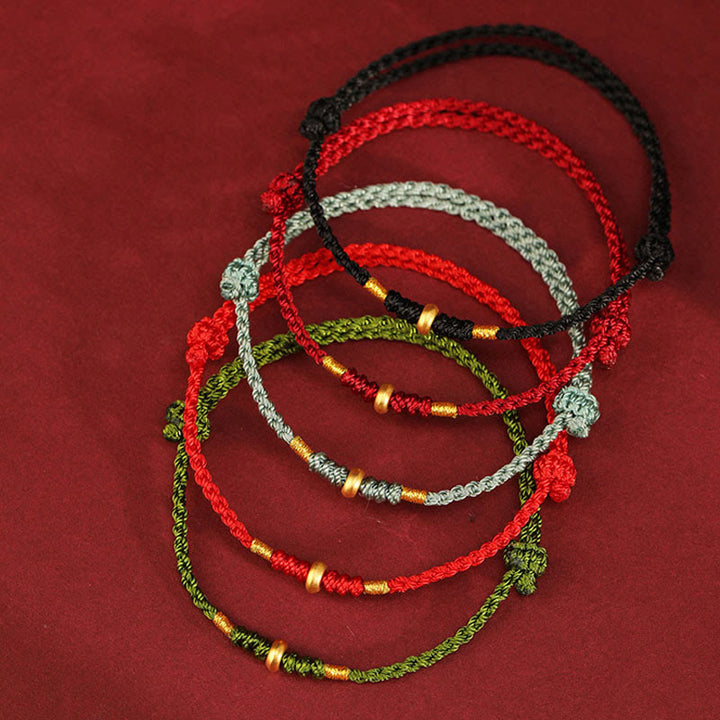 Bracelet de cheville tressé en perles porte-bonheur en or 999 avec Buddha Stones - image 16