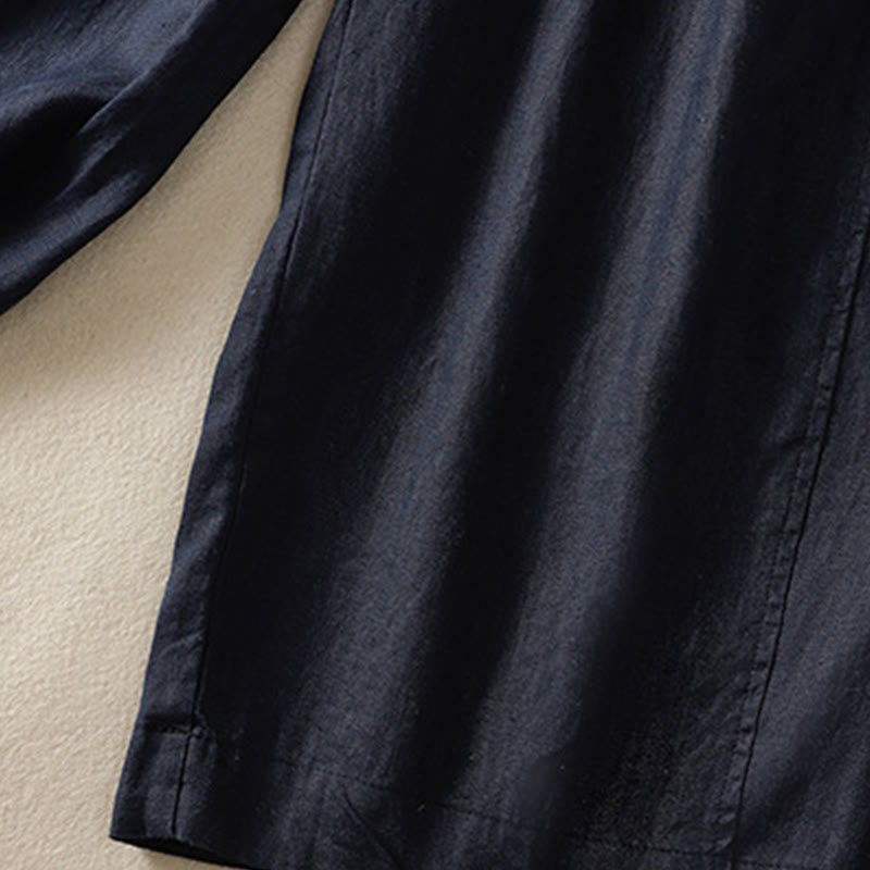 Pantalon large en coton et lin avec cordon de serrage et poches pour femme Motif Buddha Stones Commute - image 18