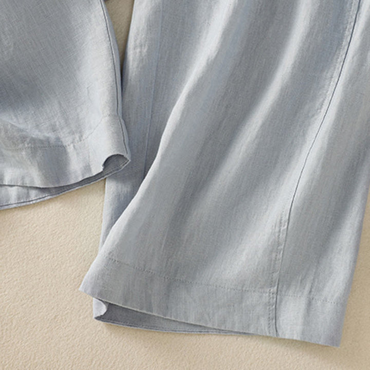 Pantalon large en coton et lin avec cordon de serrage et poches pour femme Motif Buddha Stones Commute - image 6