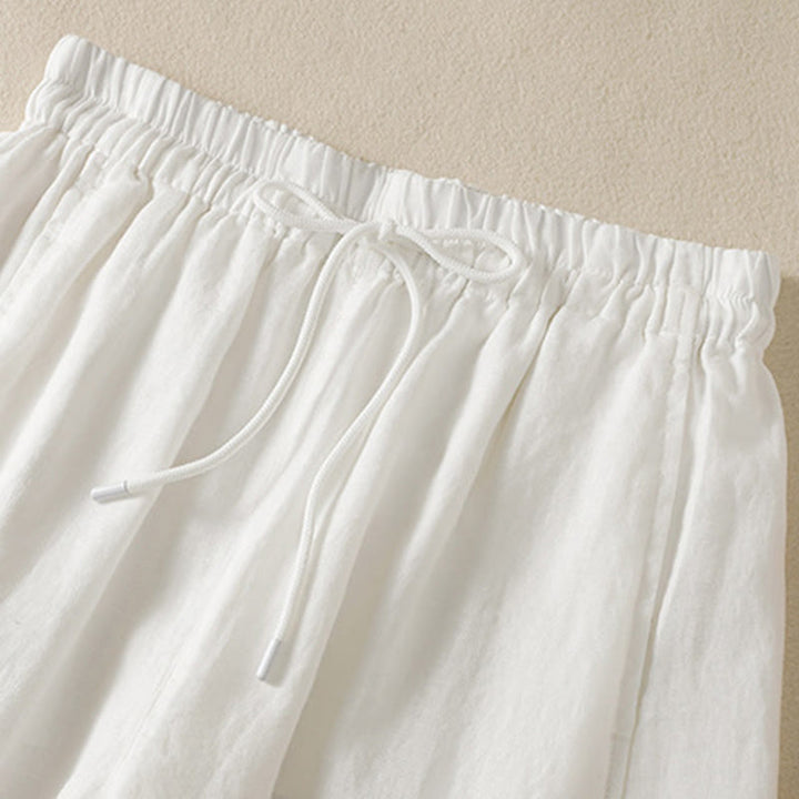 Pantalon large en coton et lin avec cordon de serrage et poches pour femme Motif Buddha Stones Commute - image 30