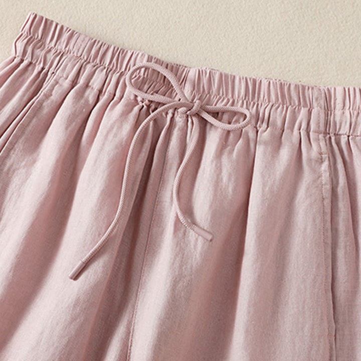 Pantalon large en coton et lin avec cordon de serrage et poches pour femme Motif Buddha Stones Commute - image 21