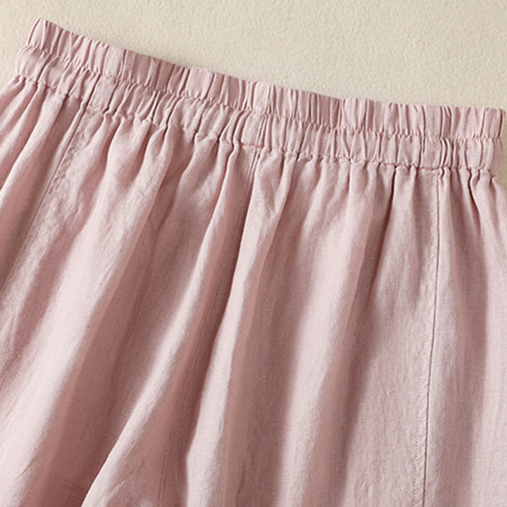 Pantalon large en coton et lin avec cordon de serrage et poches pour femme Motif Buddha Stones Commute - image 23