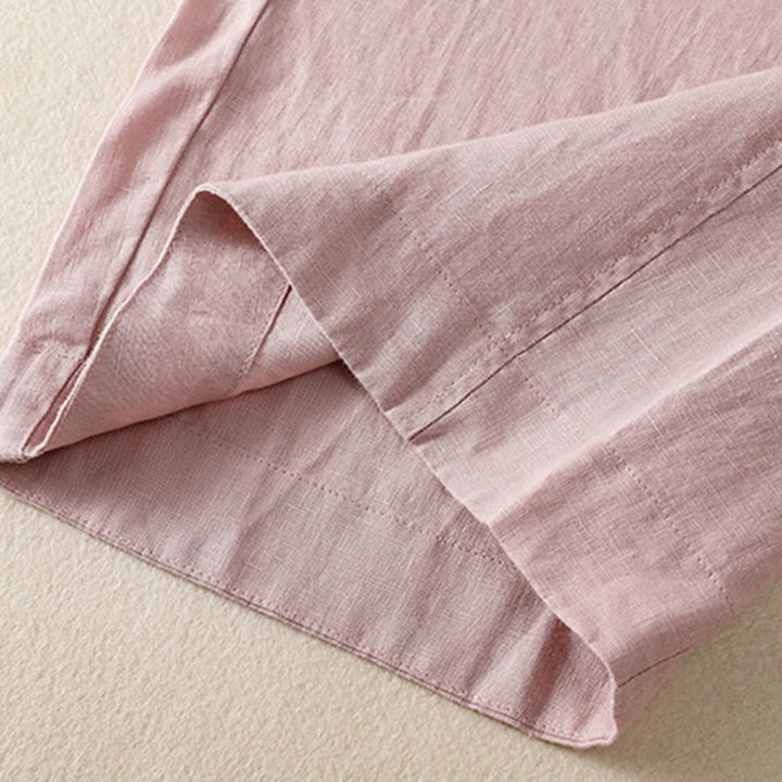 Pantalon large en coton et lin avec cordon de serrage et poches pour femme Motif Buddha Stones Commute - image 27