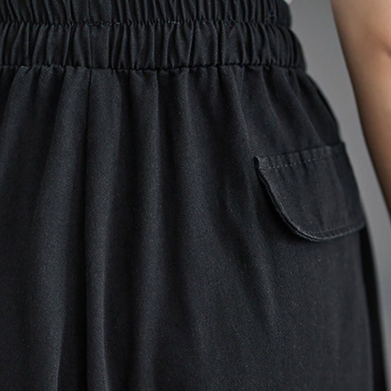 Pantalon large en coton avec poches et ouverture de jambe style rétro Buddha Stones pour femme - image 16