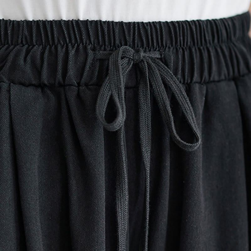 Pantalon large en coton avec poches et ouverture de jambe style rétro Buddha Stones pour femme - image 14