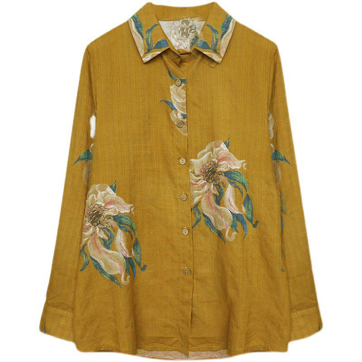 Vêtements en coton à imprimé floral artistique et littéraire Buddha Stones - image 14