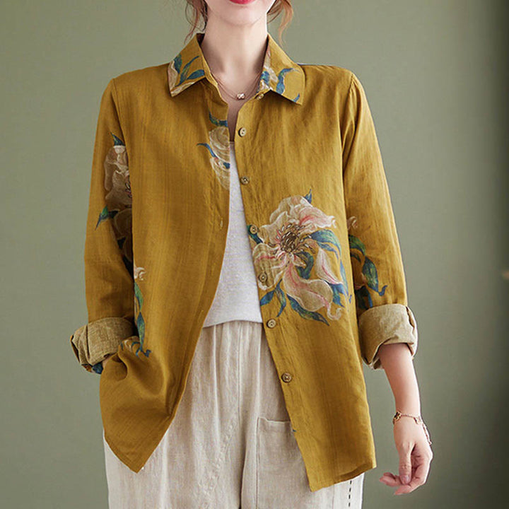 Vêtements en coton à imprimé floral artistique et littéraire Buddha Stones - image 11