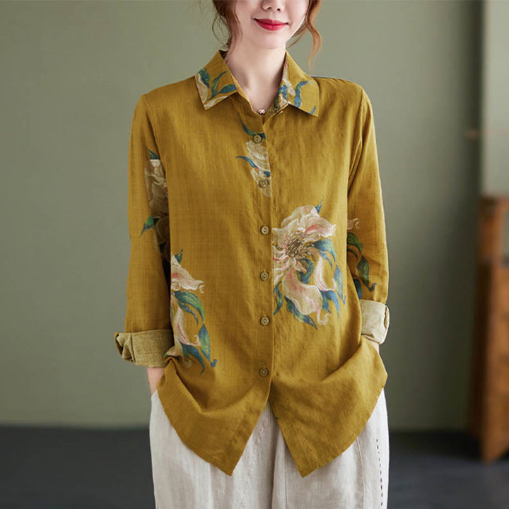 Vêtements en coton à imprimé floral artistique et littéraire Buddha Stones - image 8