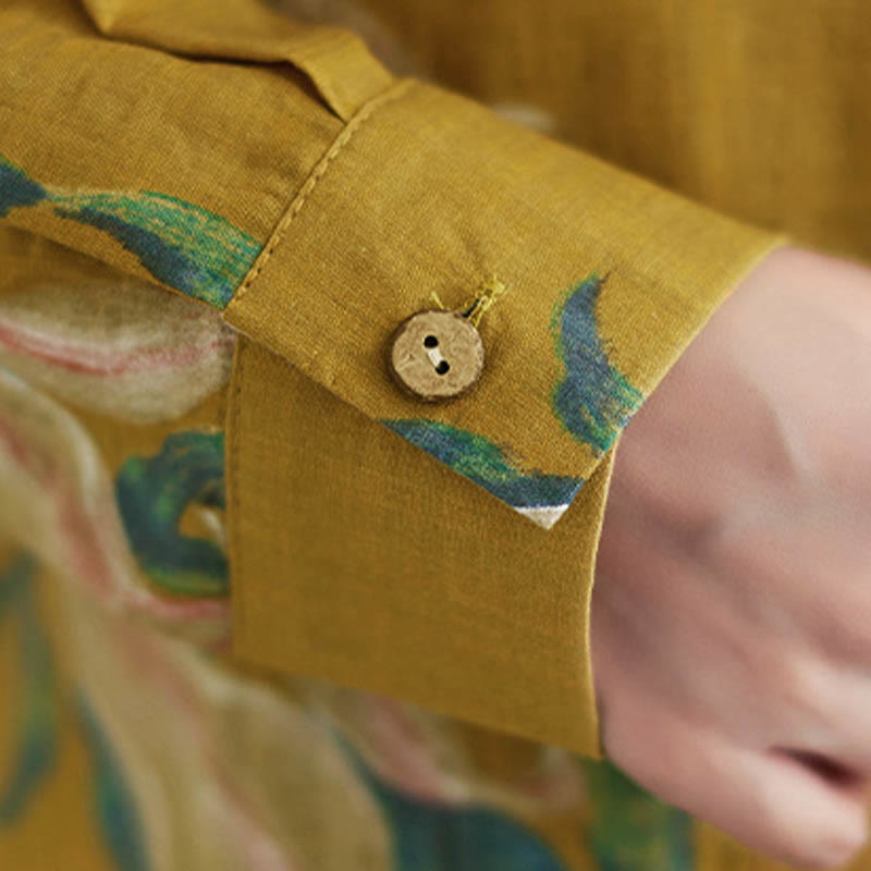 Vêtements en coton à imprimé floral artistique et littéraire Buddha Stones - image 14