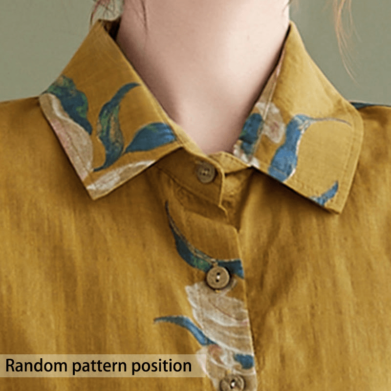 Vêtements en coton à imprimé floral artistique et littéraire Buddha Stones - image 1