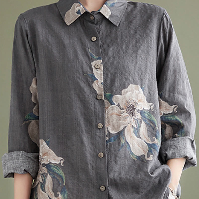 Vêtements en coton à imprimé floral artistique et littéraire Buddha Stones - image 27