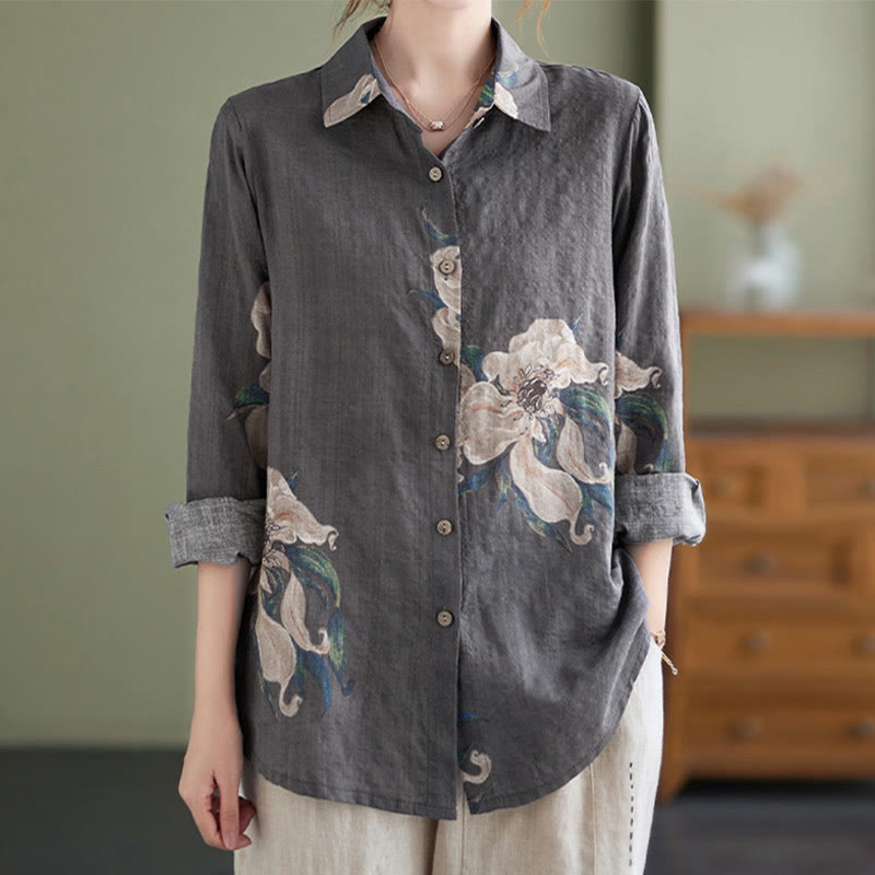 Vêtements en coton à imprimé floral artistique et littéraire Buddha Stones - image 25