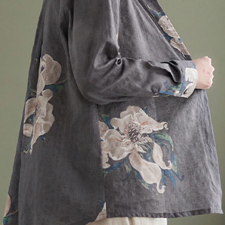 Vêtements en coton à imprimé floral artistique et littéraire Buddha Stones - image 29