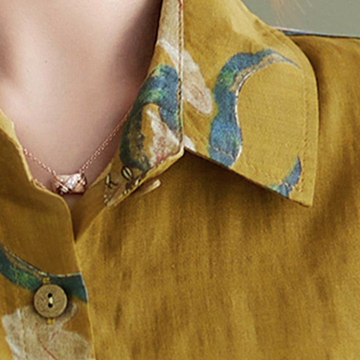 Vêtements en coton à imprimé floral artistique et littéraire Buddha Stones - image 19