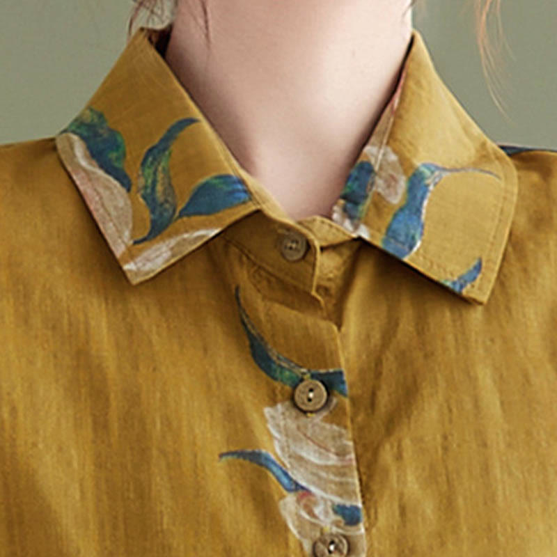 Vêtements en coton à imprimé floral artistique et littéraire Buddha Stones - image 17