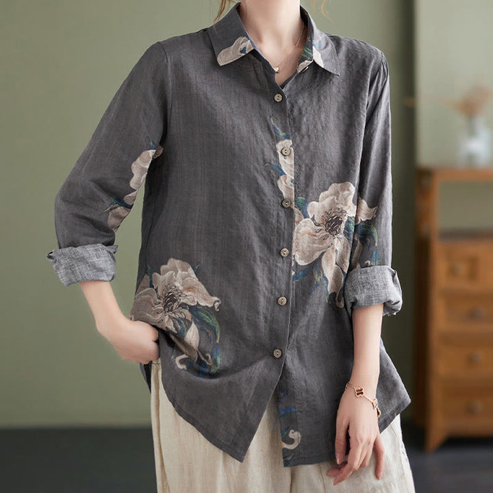 Vêtements en coton à imprimé floral artistique et littéraire Buddha Stones - image 29