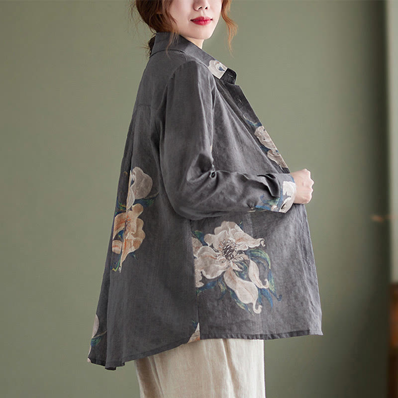 Vêtements en coton à imprimé floral artistique et littéraire Buddha Stones - image 21