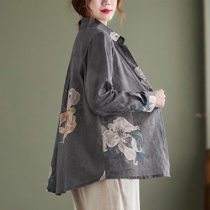 Vêtements en coton à imprimé floral artistique et littéraire Buddha Stones - image 21