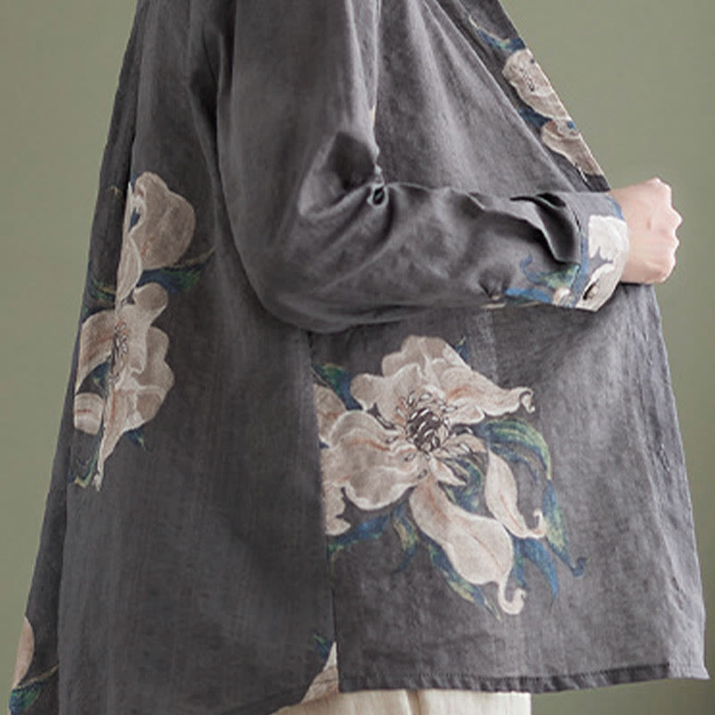 Vêtements en coton à imprimé floral artistique et littéraire Buddha Stones - image 29