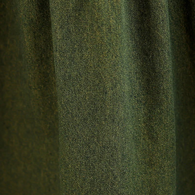 Robe longue en coton à manches longues et poches pour femme, motif patchwork Buddha Stones, vert olive foncé - image 10